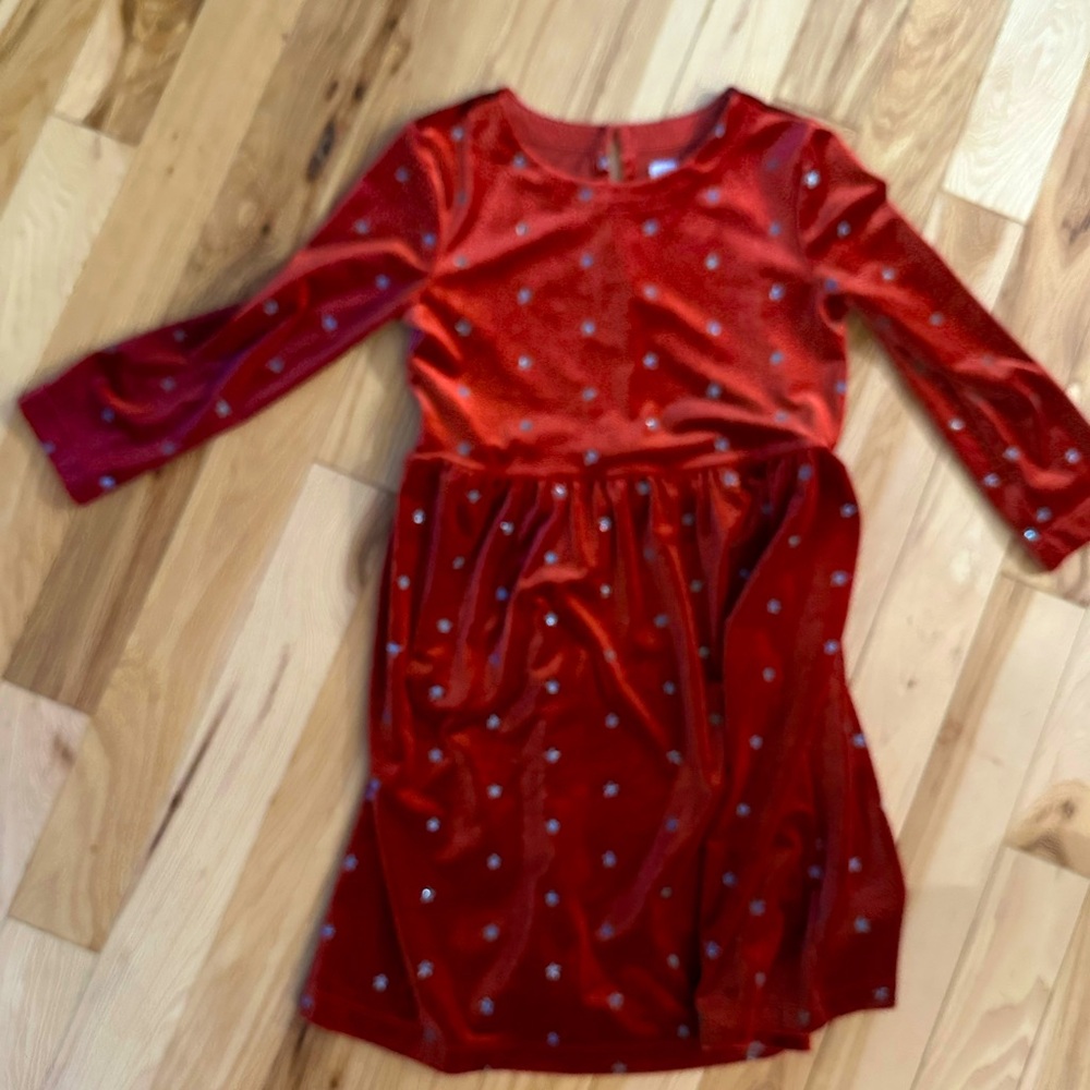 Gap Red velvet dress with stars perfect for the holidays.